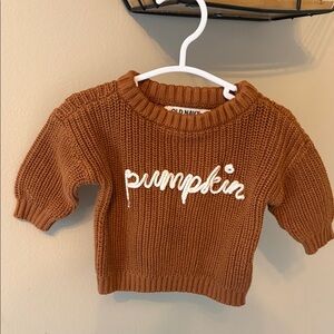 Old Navy Brown Knit Sweater with Pumpkin Script